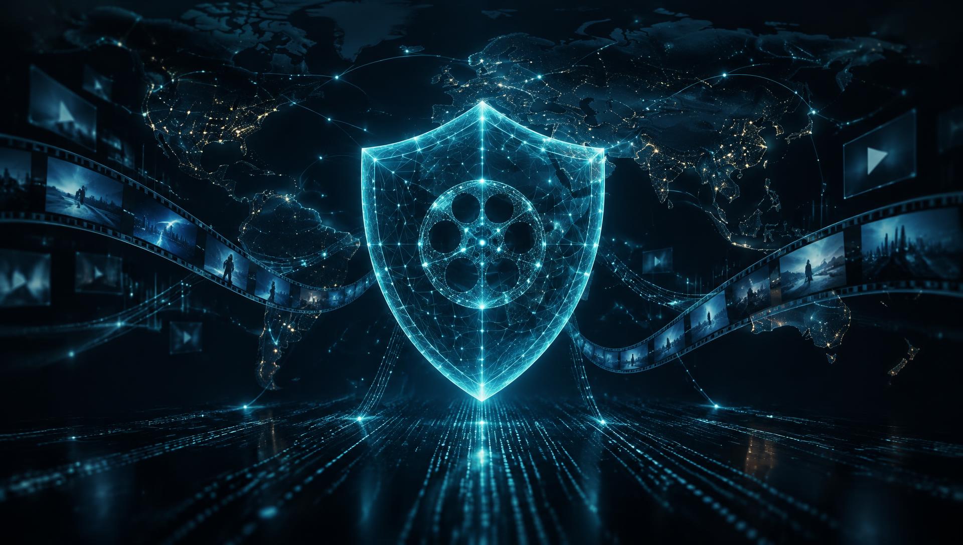 Digital shield protecting global media content from online piracy